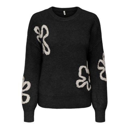 ONLDAISY LS STITCH O-NECK KNT 177911003 Black