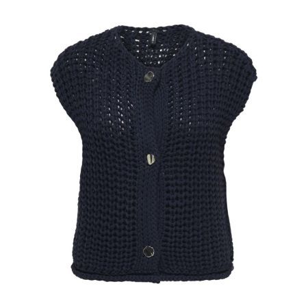 ONLCHLOE SS RIB BUTTON VEST KN 206410 Sky Capt