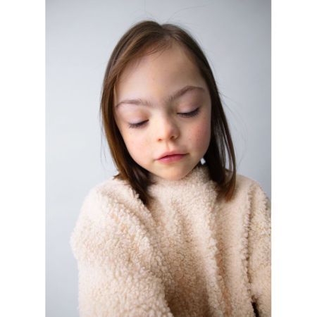 LAMB WOOL COMBINED PULLOVER 016 ALMOND