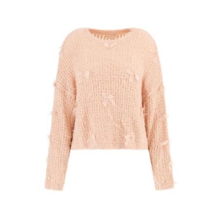 LS CN HINATA LUREX FUZ SWEATER F6X8