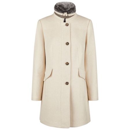 KURZMANTEL MIT WEBPELZ 220 BEIGE