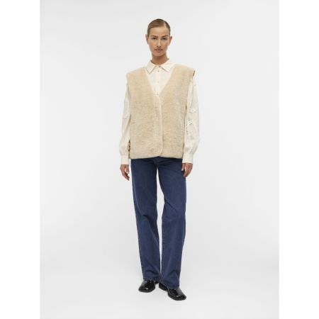 OBJELLA WAISTCOAT REP 183539 Sandshel