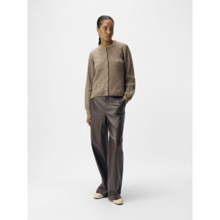 OBJMELBA LISA WIDE COATED PANT 303967 Seal Bro