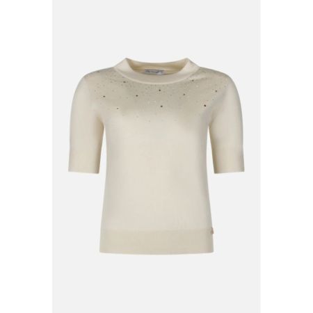 MAGLIA GIROCOLLO CON STRASS 0108 BURRO