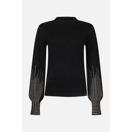 MAGLIA DOLCEVITA CON BORCHIE 002 NERO
