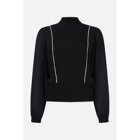 MAGLIA DOLCEVITA CON CONTRASTI 002 NERO