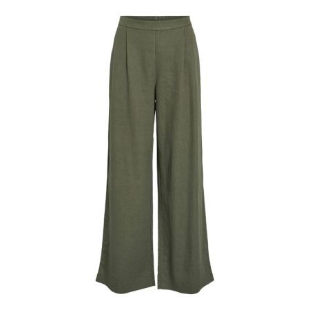 VIJOLANDA HW LINEN BLEND PANTS 214313 Olivine