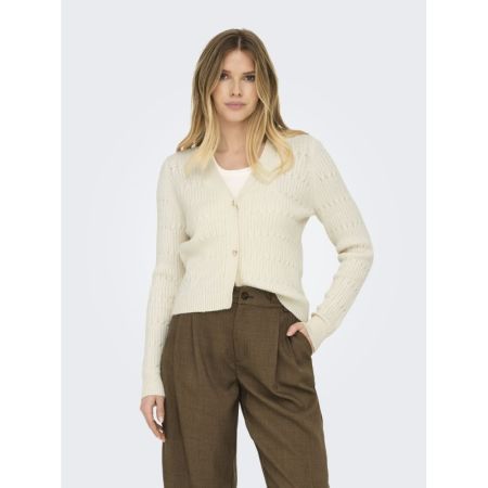 ONLKATIA LS VNECK CARDI KNT NO 196844001 White