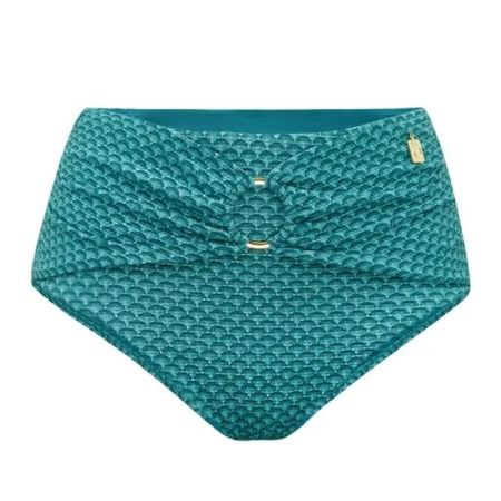 CHINESE FAN HIGH WAIST BRIEF 008 TURQUOISE/AQUA