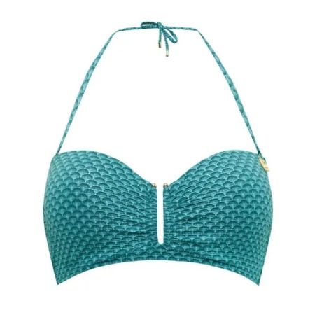 CHINESE FAN STRAPLESS BIKINI 008 TURQUOISE/AQUA