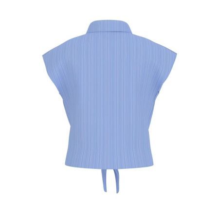 KNOT POPLIN SHIRT S20T LEMON PIE AND BLUE S