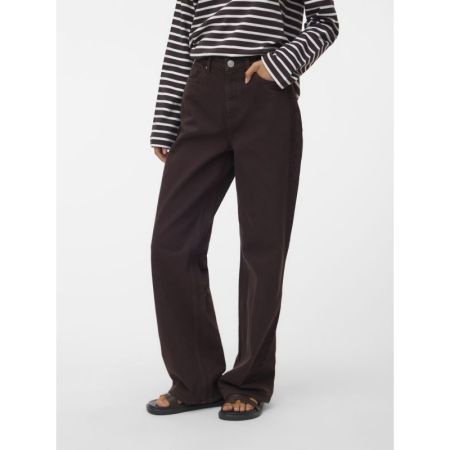 VMTESSA HR WIDE JEANS COLOR GA 297957 Chocolat