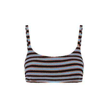 SPRING GREEN PADDED TOP 650 BLUE RIBBED STRIPE