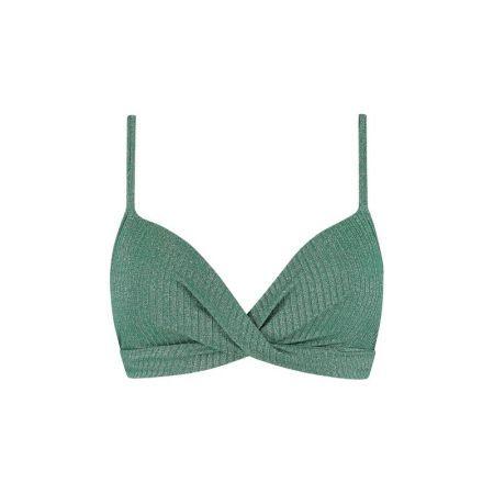 SPRING GREEN PADDED WIRED TOP 751 GREEN GLITTER