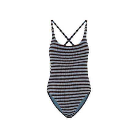 PADDED SWIMSUIT 650 BLUE RIBBED STRIPE