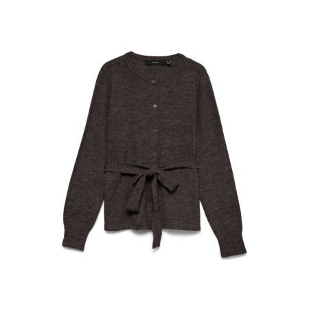VMTEAK LS O-NECK TIE CARDIGAN 297957001 Choco