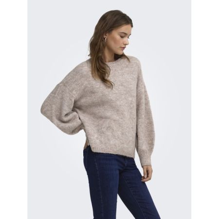 ONLNELLIE LS O-NECK KNT NOOS 278275007 Mocha