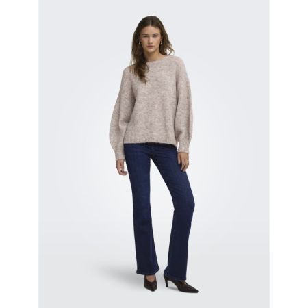 ONLNELLIE LS O-NECK KNT NOOS 278275007 Mocha