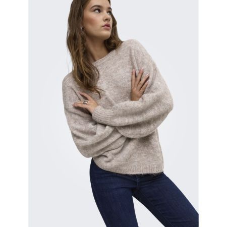 ONLNELLIE LS O-NECK KNT NOOS 278275007 Mocha