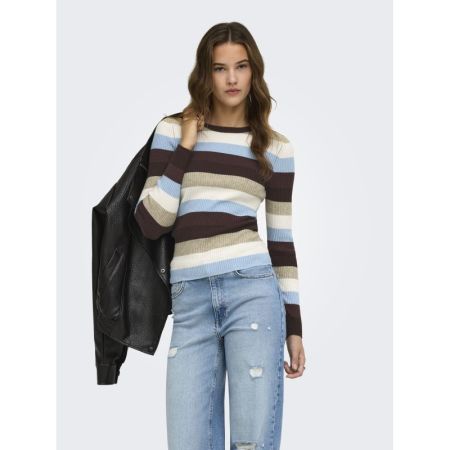 ONLIBI LS O-NECK RIB CC KNT 237375009 Coffe