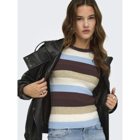 ONLIBI LS O-NECK RIB CC KNT 237375009 Coffe