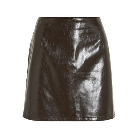 VISHINNY RW COATED SHORT SKIRT 196326 Coffee B