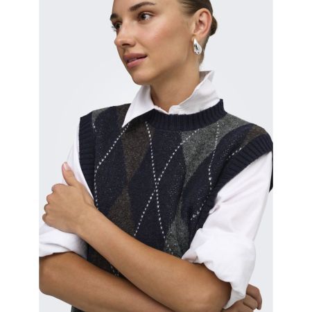 ONLRHOMBUS ARGYLE VEST KNT NOO 194962001 Night