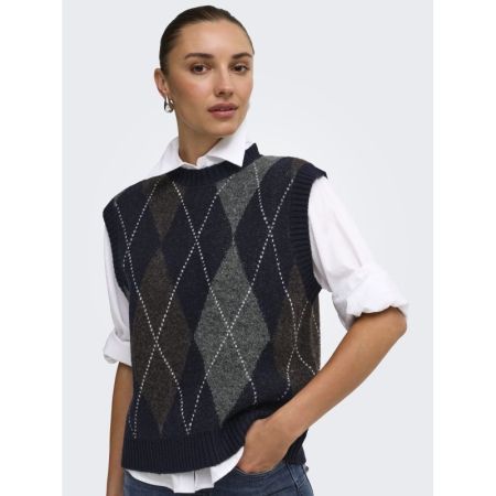 ONLRHOMBUS ARGYLE VEST KNT NOO 194962001 Night