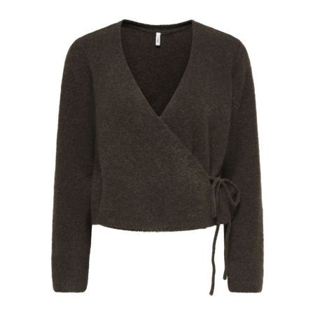 ONLLIVA LS V-NECK WRAP KNT 244915001 Choco
