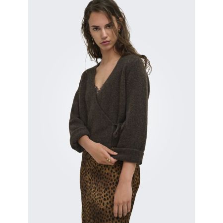 ONLLIVA LS V-NECK WRAP KNT 244915001 Choco