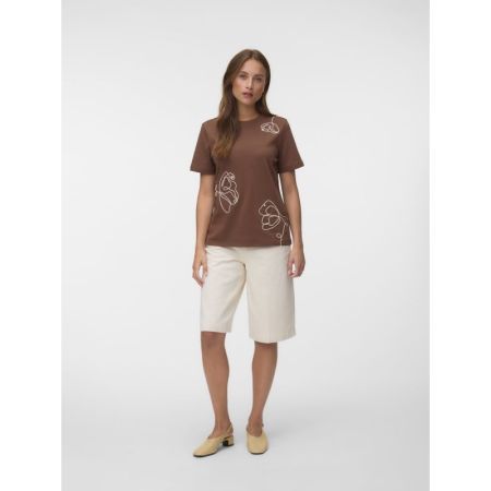 VMIRENE SS O-NECK T-SHIRT JRS 288475002 Cocoa