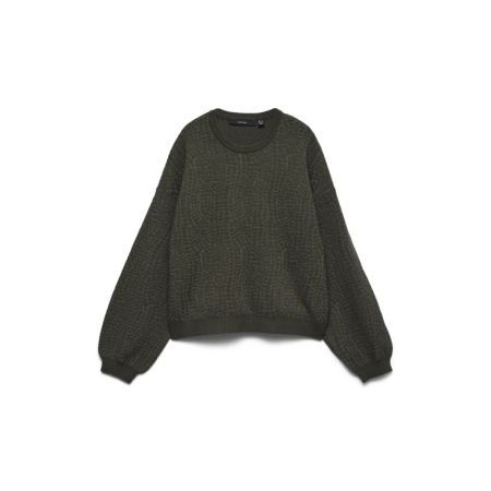VMNANCY JAQUARD LS O-NECK PULL 186323 Forest N