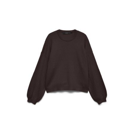 VMNANCY JAQUARD LS O-NECK PULL 297957 Chocolat