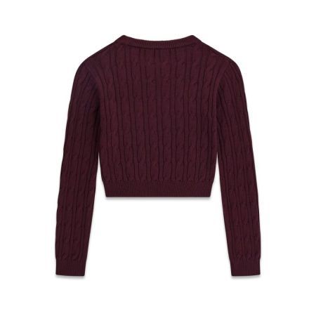 CROP LS SWEATER A40T DEEP MAROON