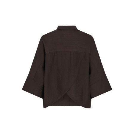 VISARA 3/4 BACK DETAIL SHIRT / 196326 Coffee B