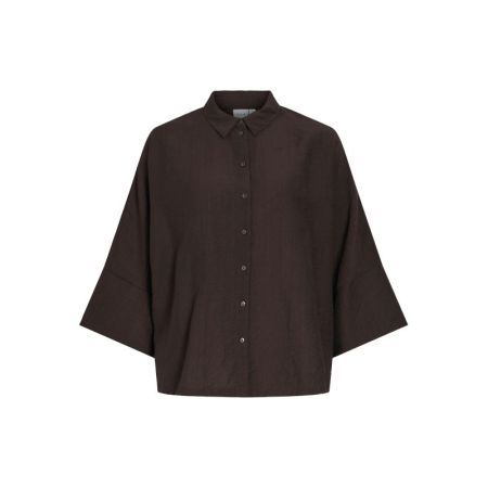 VISARA 3/4 BACK DETAIL SHIRT / 196326 Coffee B