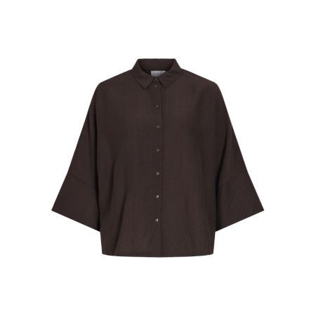 VISARA 3/4 BACK DETAIL SHIRT / 196326 Coffee B