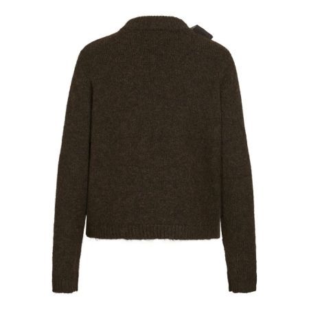 VIBOWS HIGHNECK L/S DETAIL KNI 196326001 Coffe
