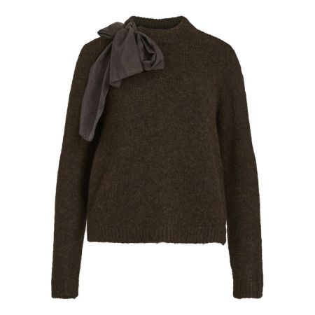 VIBOWS HIGHNECK L/S DETAIL KNI 196326001 Coffe