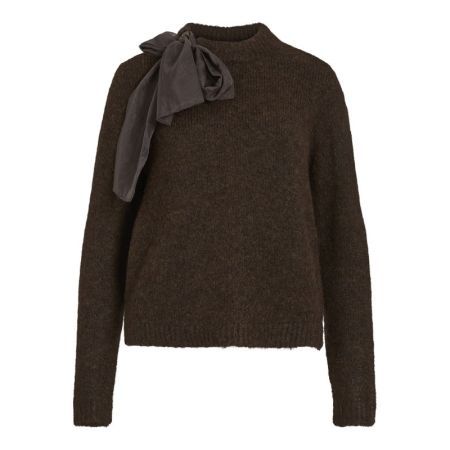 VIBOWS HIGHNECK L/S DETAIL KNI 196326001 Coffe