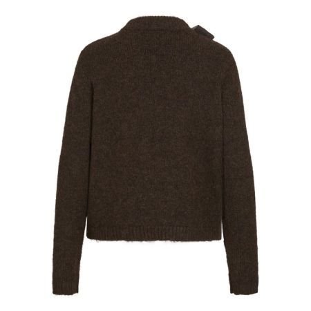 VIBOWS HIGHNECK L/S DETAIL KNI 196326001 Coffe