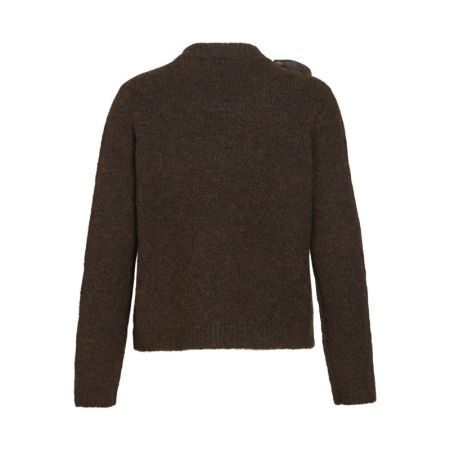 VIBOWS HIGHNECK L/S DETAIL KNI 196326001 Coffe
