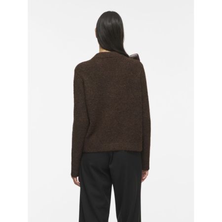 VIBOWS HIGHNECK L/S DETAIL KNI 196326001 Coffe