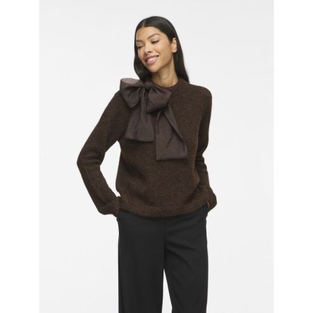 VIBOWS HIGHNECK L/S DETAIL KNI 196326001 Coffe