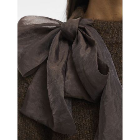 VIBOWS HIGHNECK L/S DETAIL KNI 196326001 Coffe