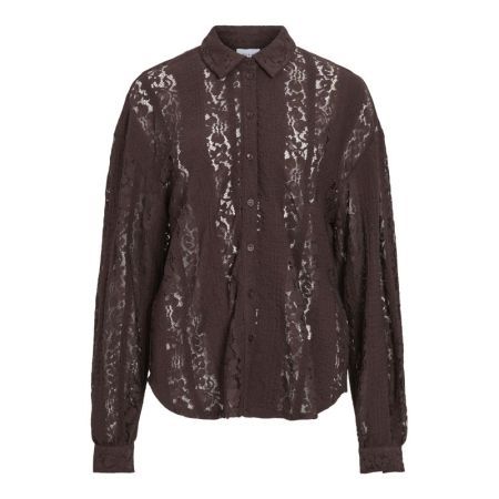 VISILANO COLLAR L/S SHIRT 196326 Coffee B