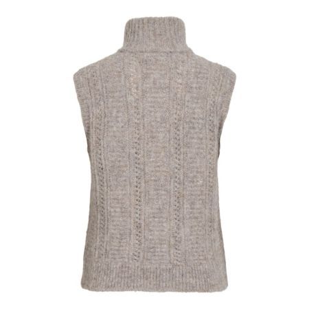 VIGLEEBA HALF ZIP KNIT VEST/VO 220690 Natural