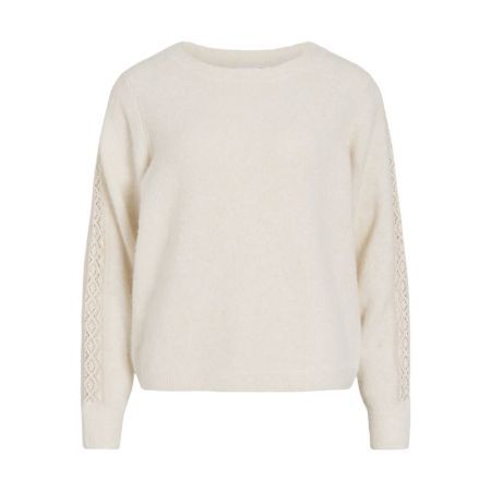 VIHILDE L/S BOATNECK LACE KNIT 177853 Birch