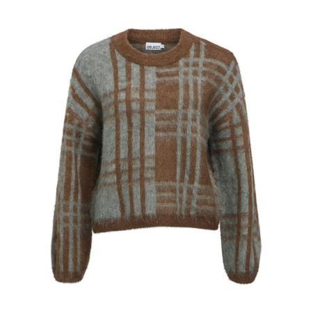 OBJPIPSY L/S RE KNIT PULLOVER 307382006 Caraf