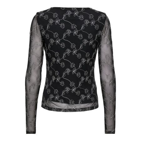 JDYLEMON L/S EMB O-NECK TOP JR 177911002 Black